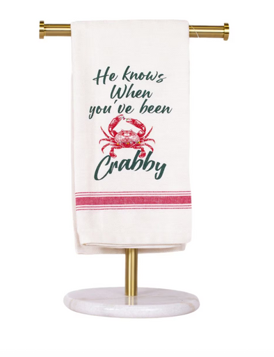 He Knows When You've Been Crabby Hand Towel