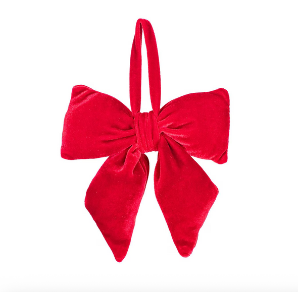 Evelyn Bow Ornament in Red or Green