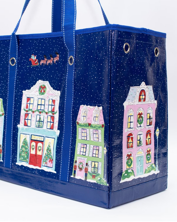 Christmas Village Market Tote (18.5x14x8.5)