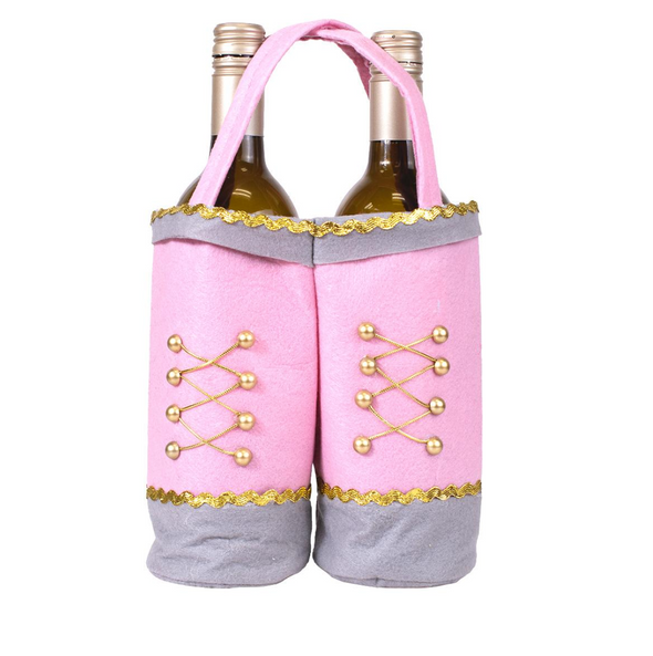 Christmas Wine Tote Gift Bag in 2 Options (8x8)