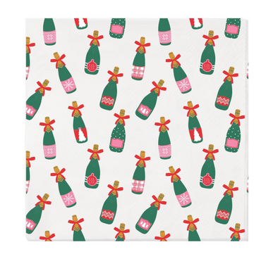 Christmas Champagne Bottles Cocktail Napkins
