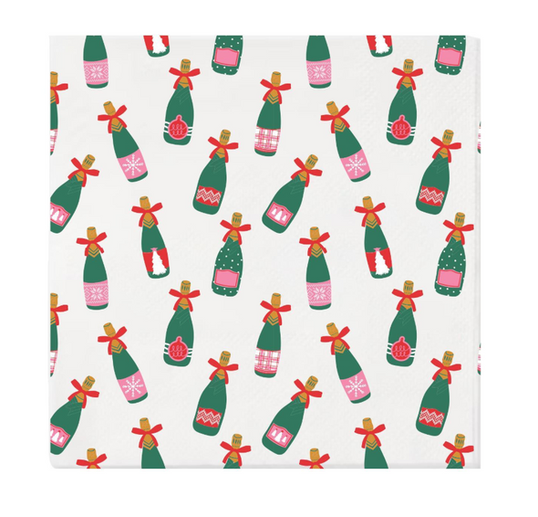 Christmas Champagne Bottles Cocktail Napkins