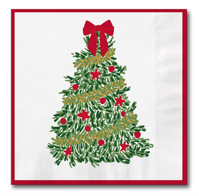 Traditional Christmas Tree Cocktail Napkins