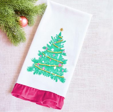 Whimsical Christmas Tree Tea Towel