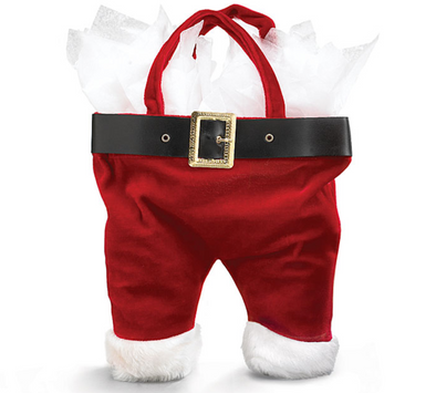 Plush Santa Pants Gift Bag