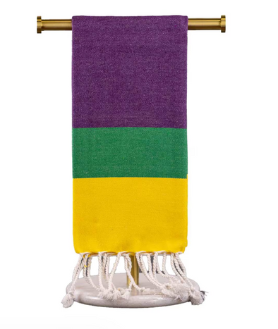 Mardi Gras Color Block Jacquard Towel