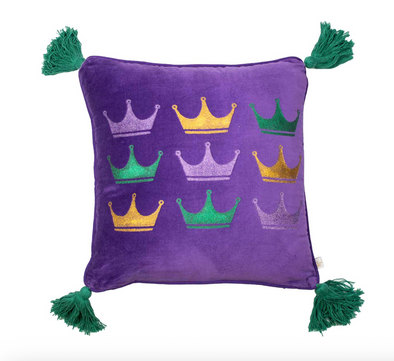 Mardi Gras Victoria Crown Pillow