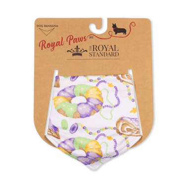 King Cake Love Dog Bandana in 2 Sizes