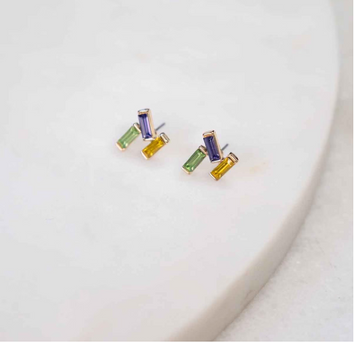 Mardi Gras Kaleidoscope Cluster Earrings