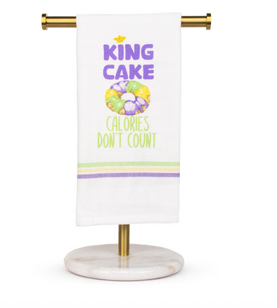 King Cake Calories Don't Count Hand Towel