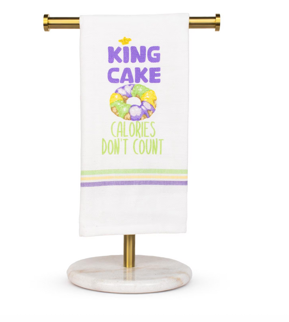 King Cake Calories Don't Count Hand Towel