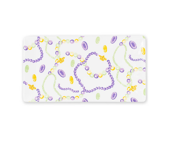 Mardi Gras Bead Rectangle Platter