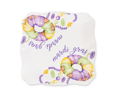 Mardi King Cake Square Platter