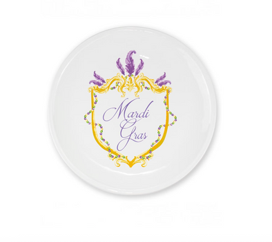 Mardi Gras Crest Round Platter