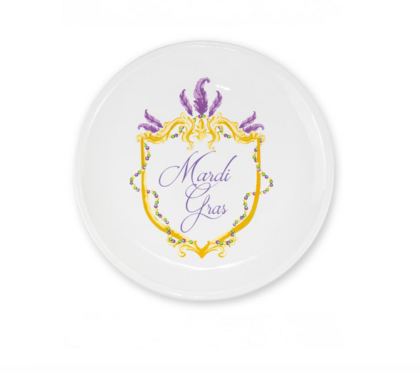 Mardi Gras Crest Round Platter