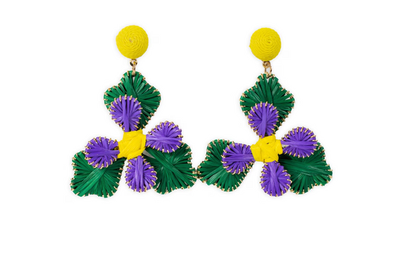 Mardi Gras Iris Earrings