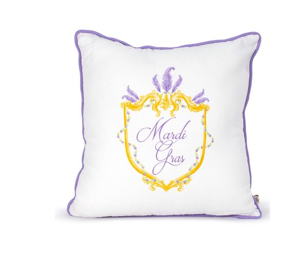 Mardi Gras Crest Pillow