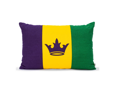 Mardi Gras Flag Pillow