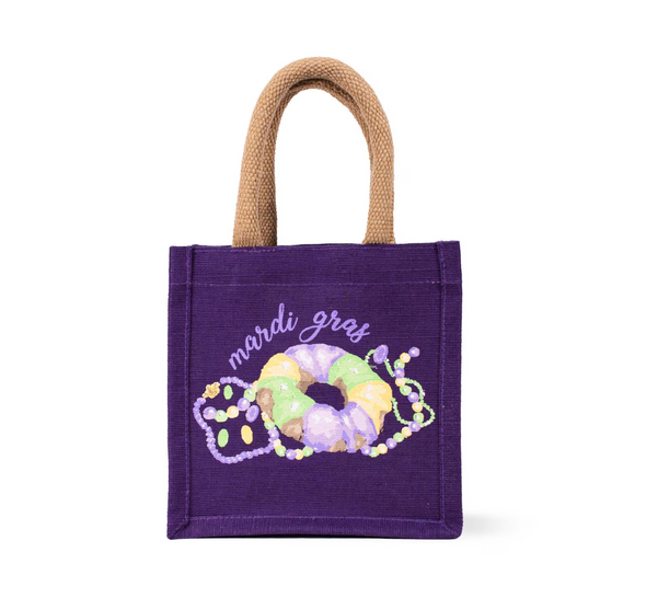 Mardi Gras Petite Gift Tote Bag in 3 Options 7x7x5