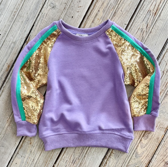 Lavender Sequin Kids Sweatshirt 2T-14