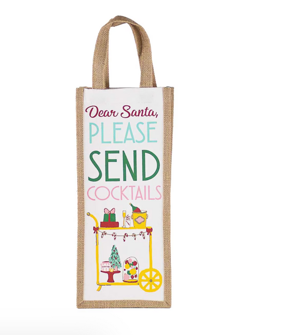 Christmas Wine Totes In 2 Options (6x14x4)