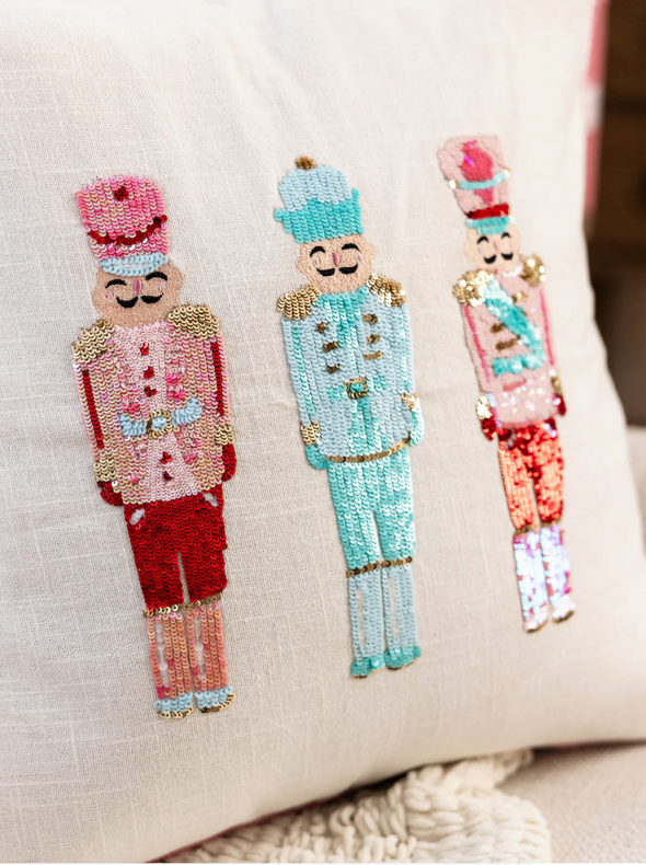 Sequin Nutcrackers Square Pillow