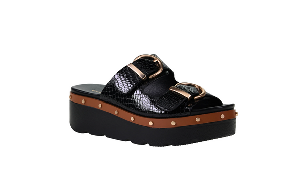 Surfs Up Sandal in Smooth Beige Or Black Croc