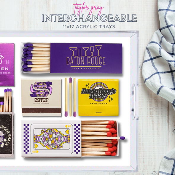 Themed Acrylic Tray INSERTS ONLY in 2 Sizes