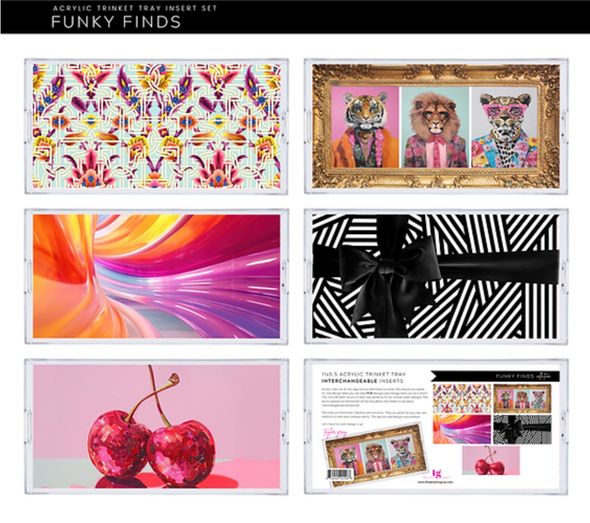 Themed Acrylic Tray INSERTS ONLY in 2 Sizes