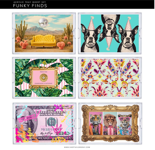 Themed Acrylic Tray INSERTS ONLY in 2 Sizes