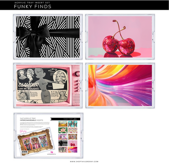 Themed Acrylic Tray INSERTS ONLY in 2 Sizes