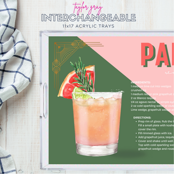 Themed Acrylic Tray INSERTS ONLY in 2 Sizes