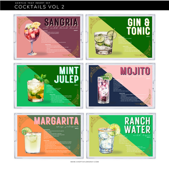 Themed Acrylic Tray INSERTS ONLY in 2 Sizes