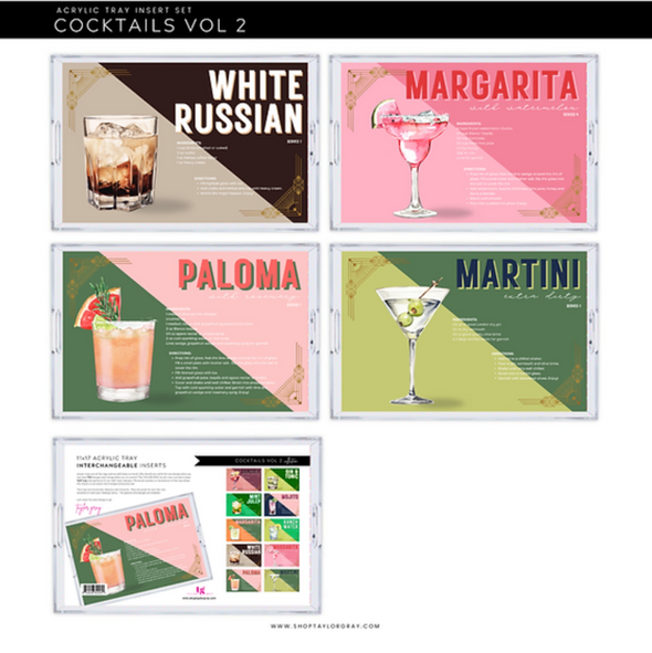 Themed Acrylic Tray INSERTS ONLY in 2 Sizes