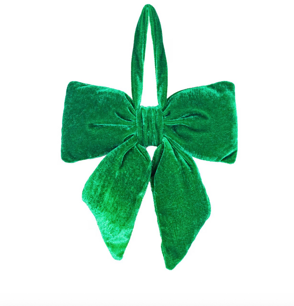 Evelyn Bow Ornament in Red or Green