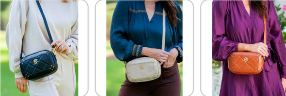 Sloane Studded Crossbody Bag Purse in 3 Colors Camel Black and Metallic Gold