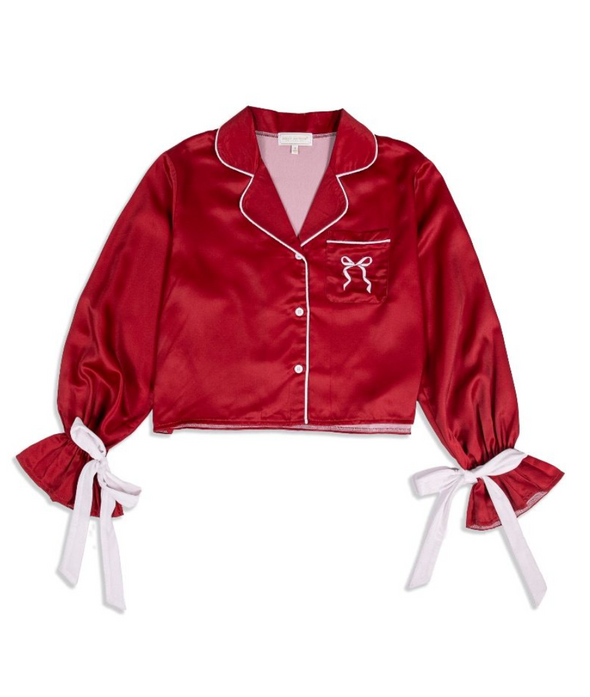 Womens Red Long Sleeve and Pant Pajama Set (XS-XXL)