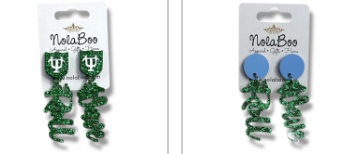 Glitter Tulane Roll Wave Acrylic Earrings in 2 Options