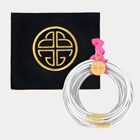 BUDHAGIRL Silver All Weather Bangles® (AWB®) - Serenity Prayer