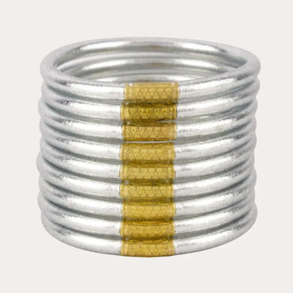 BUDHAGIRL Silver All Weather Bangles® (AWB®) - Serenity Prayer