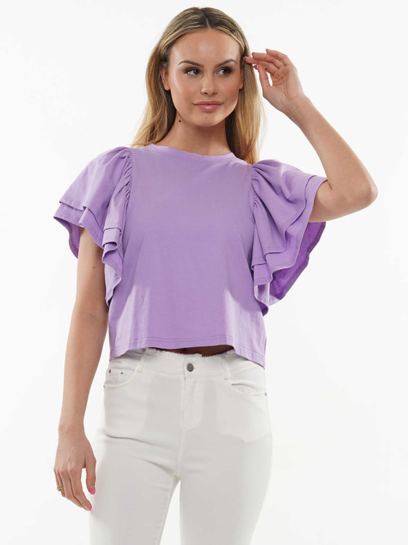 Purple Wing Sleeve Top