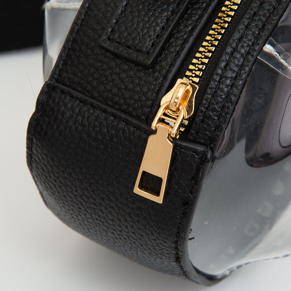 Football Shaped Clear Purse in Gold or Black