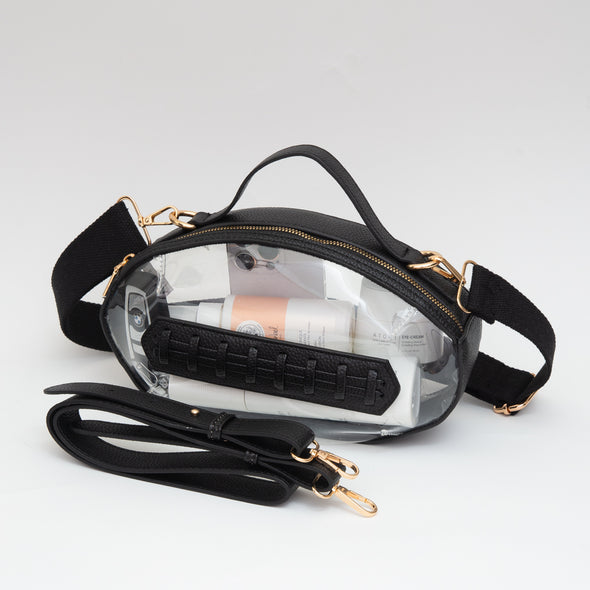 Football Shaped Clear Purse in Gold or Black