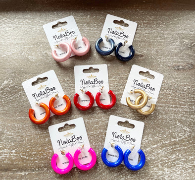 Small Metallic Color Coated Hoops