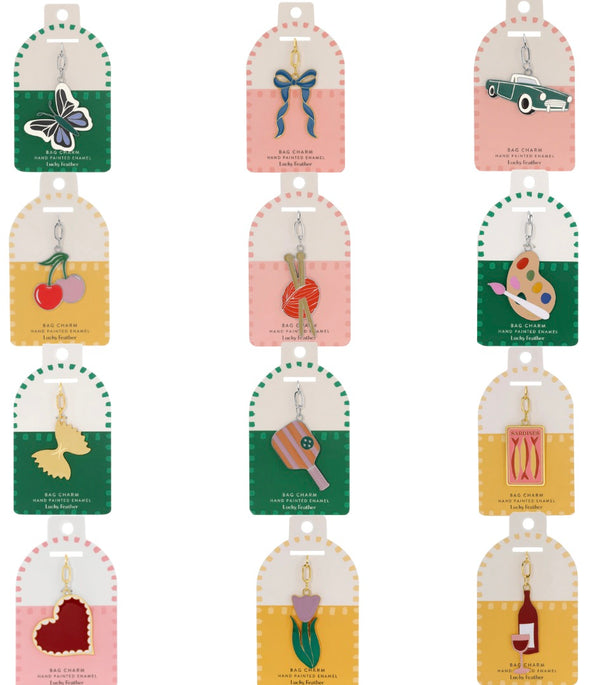 Enamel Bag Charms In 12 Options