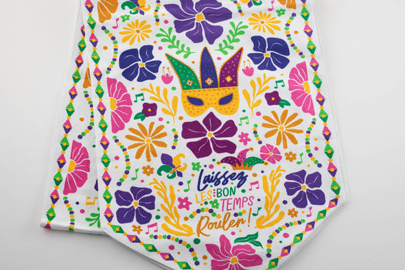 Floral Mardi Gras Table Runner