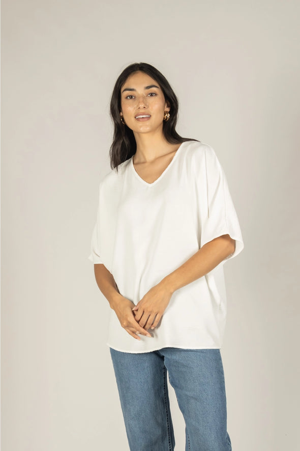 Airflow Poly Fabric V-Neck Top