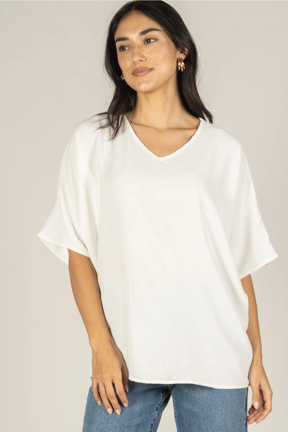 Airflow Poly Fabric V-Neck Top