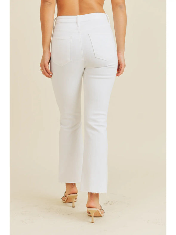 High Rise Denim Tonal Crop Flare Jeans In 6 Color Washes