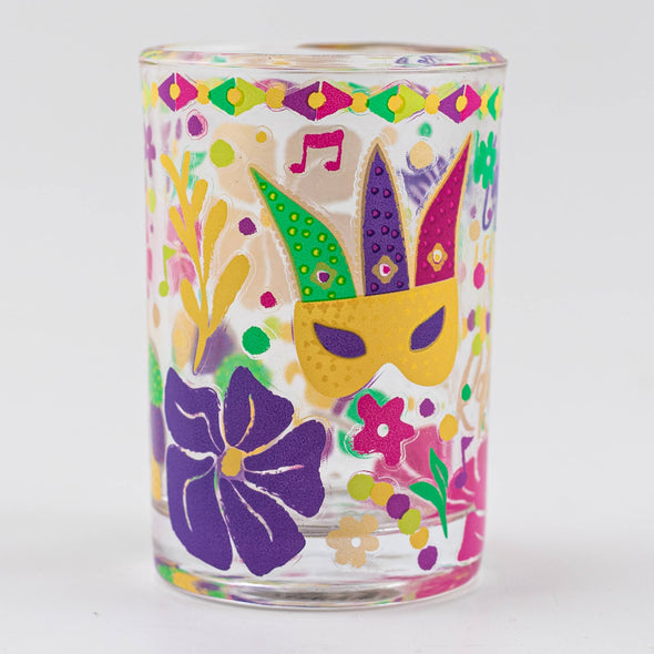 Floral Mardi Gras Shot Glass